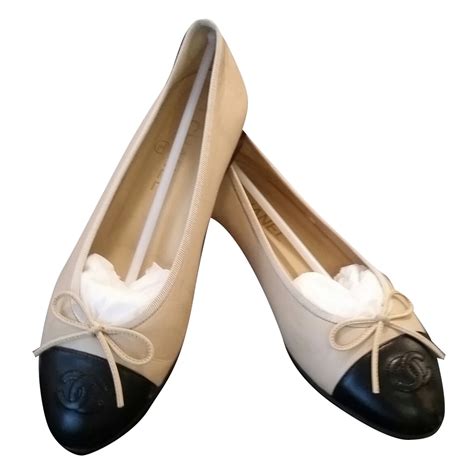 chanel two toned ballet flats